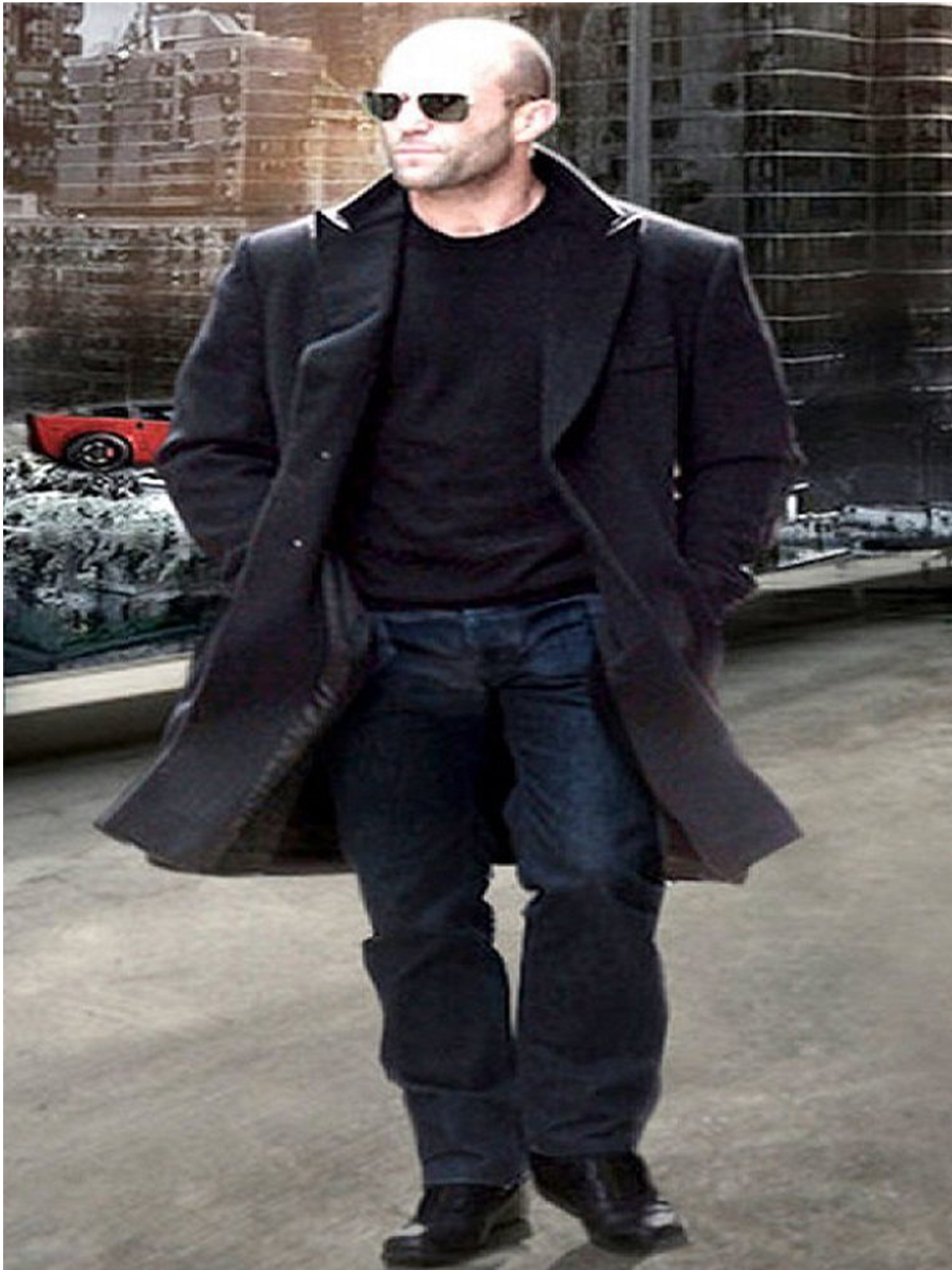 Fast and Furious 7 Jason Statham Black Coat