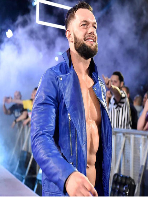 Fergal Devitt Blue Leather Jacket