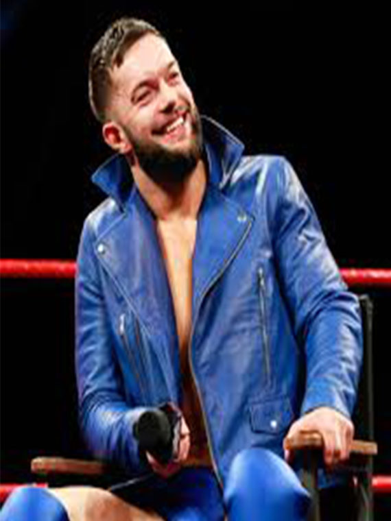 Fergal Devitt Blue Leather Jacket - Image 2