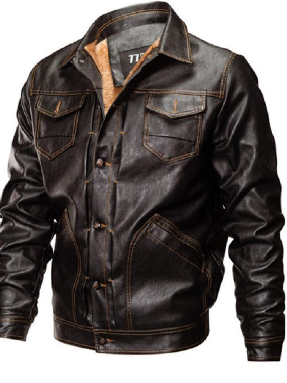 Fleece Warm Thick Winter Faux Leather Jacket