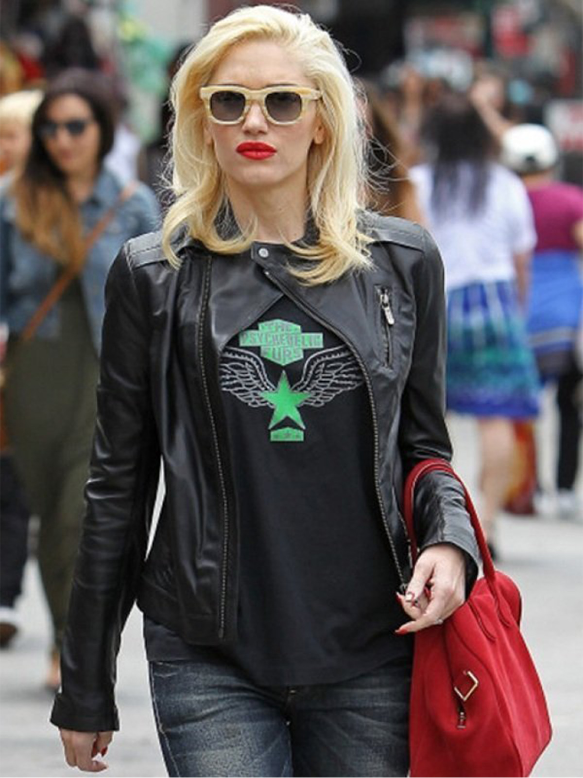 Gwen Stefani Black Leather Jacket