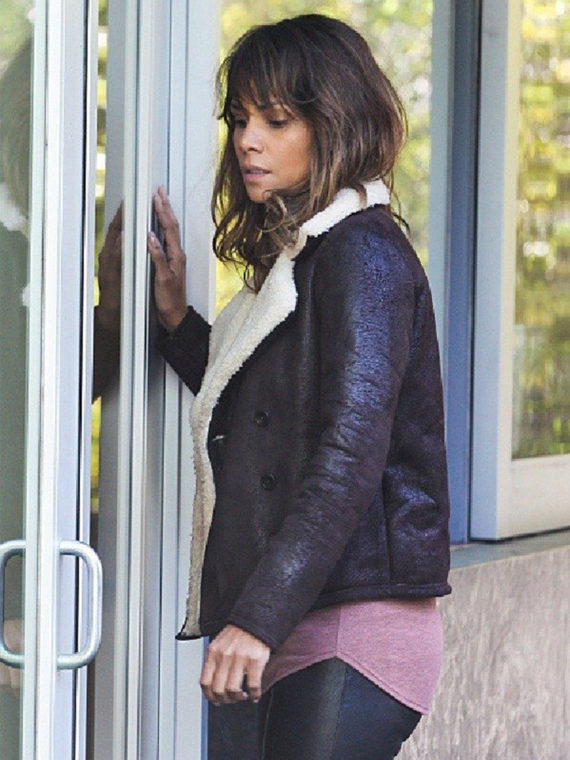 Halle Berry Extant Shearling Brown Jacket