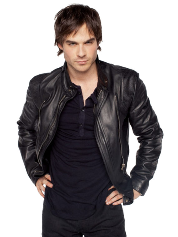 Ian Somerhalder Black Leather Jacket