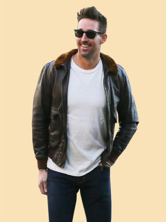 Jake Owen Bomber Leather Jacket - Image 2