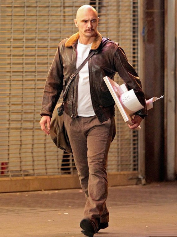 James Franco Zeroville Brown Bomber Leather Jacket - Image 3