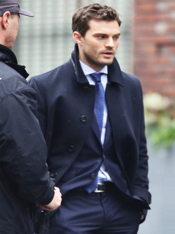 Jamie Dornan Fifty Shades Blue Wool Coat