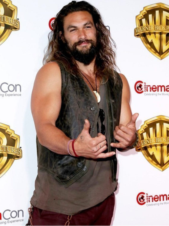 Jason Momoa Black Leather Vest