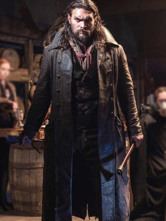 Jason Momoa Frontier Leather Trench Coat