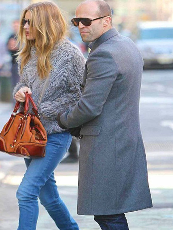 Jason Statham Grey Breasted Coat