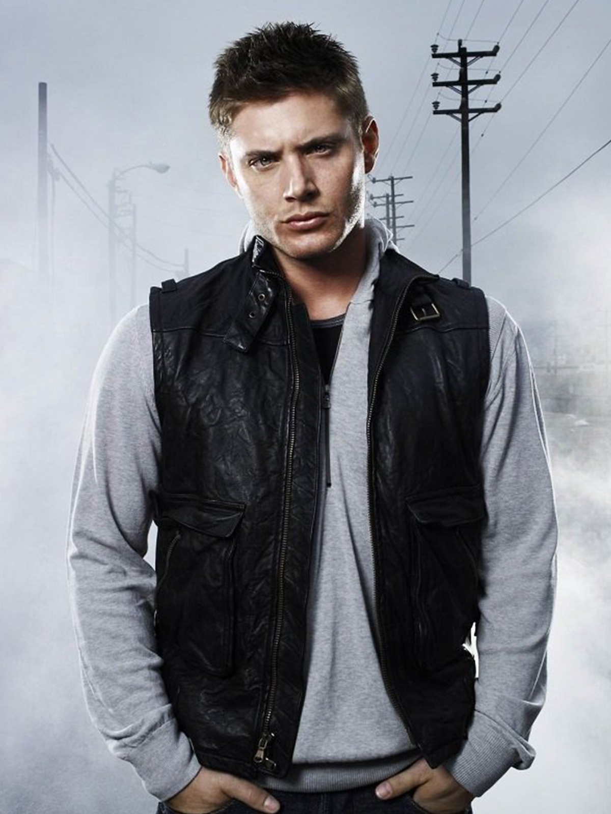 Jensen Ackles Supernatural Black Leather Vest