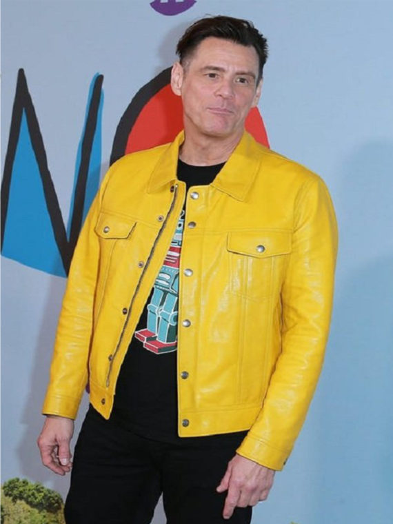 Jim Carrey Stylish Yellow Leather Jacket