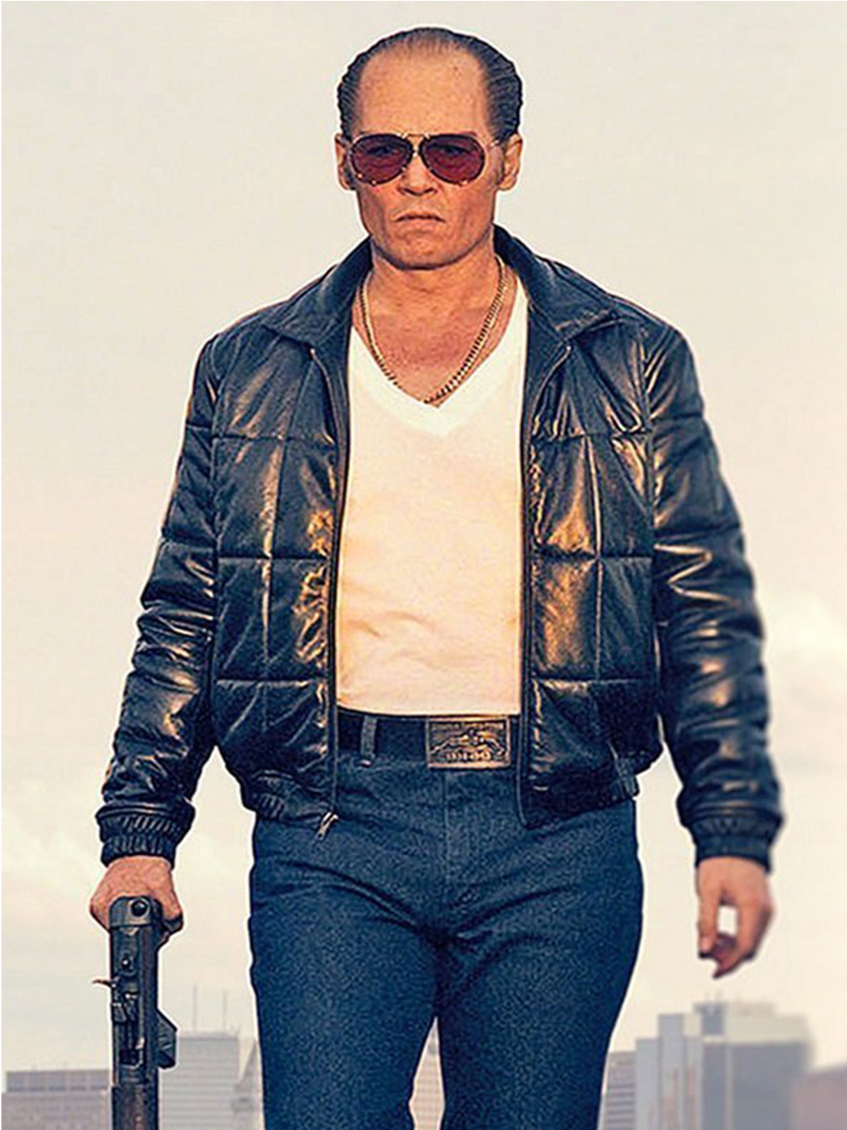 Johnny Depp Black Mass Bomber Leather Jacket