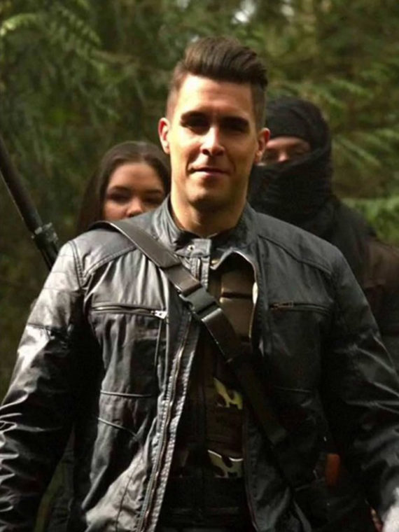 Josh Segarra Arrow Padded Leather Jacket