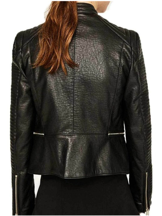 Juliana Harkavy Arrow Black Leather Jacket - Image 4