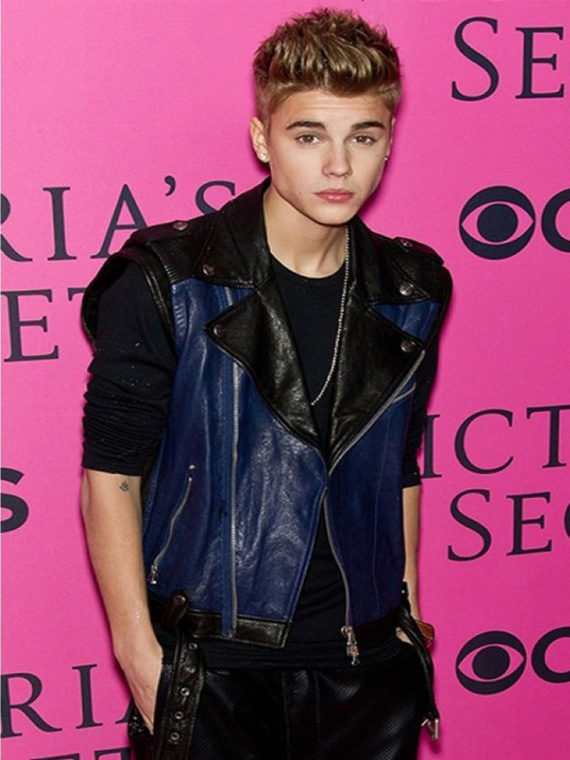 Justin Bieber Black and Leather Vest