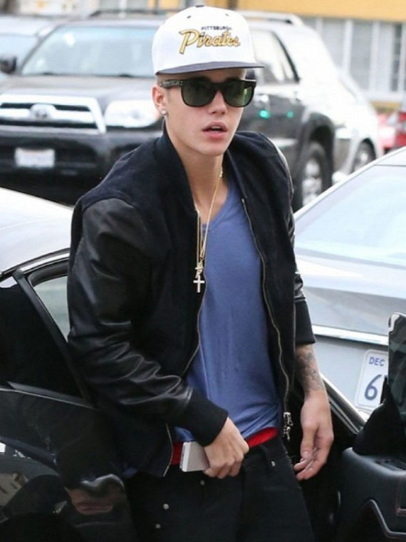 Justin Bieber Bomber Leather Jacket