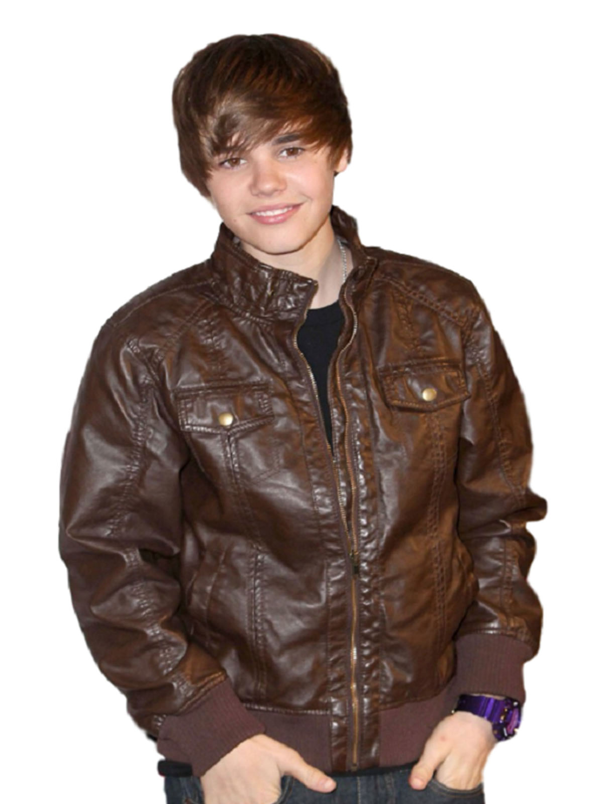 Justin Bieber Brown Leather Jacket