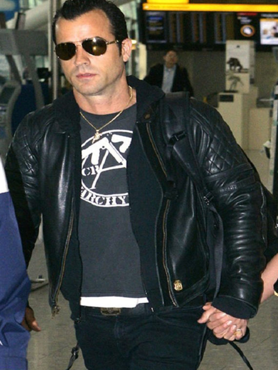 Justin Theroux Black Biker Jacket