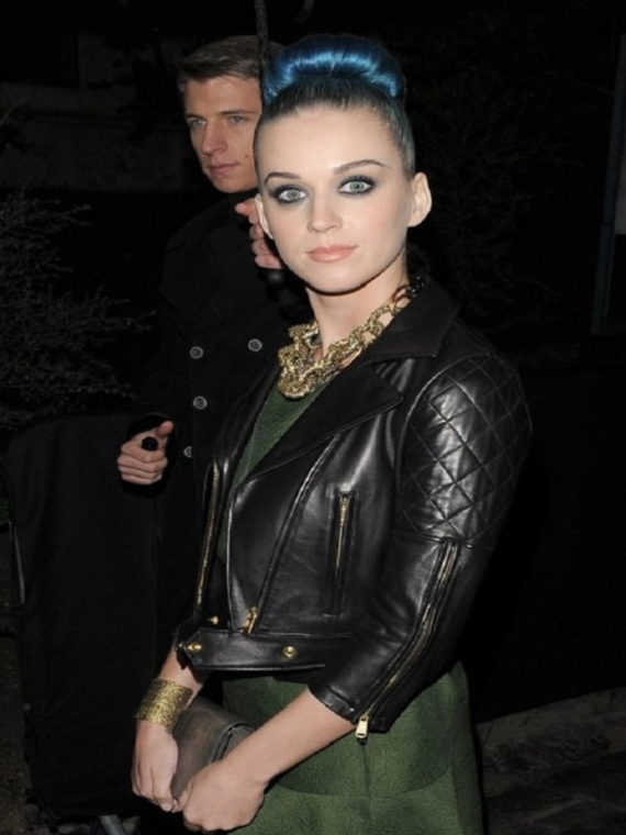 Katy Perry Stylish Black Biker Leather Jacket