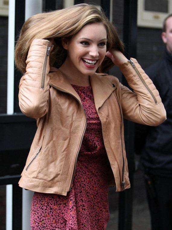 Kelly Brook Padded Tan Brown Jacket