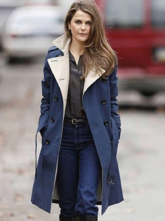 Keri Russell The Americans Double Breasted Coat