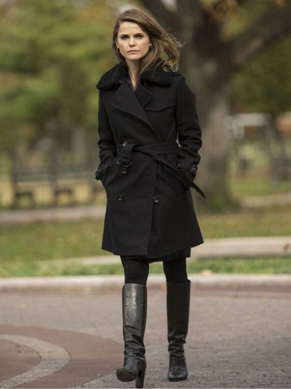 Keri Russell The Americans Stylish Black Coat - Image 2