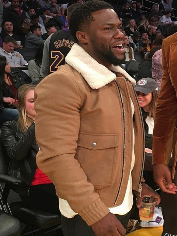 Kevin Hart Brown Fur Leather Jacket