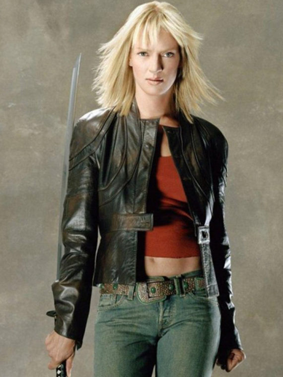 Kill Bill 2 Uma Thurman Distressed Leather Jacket