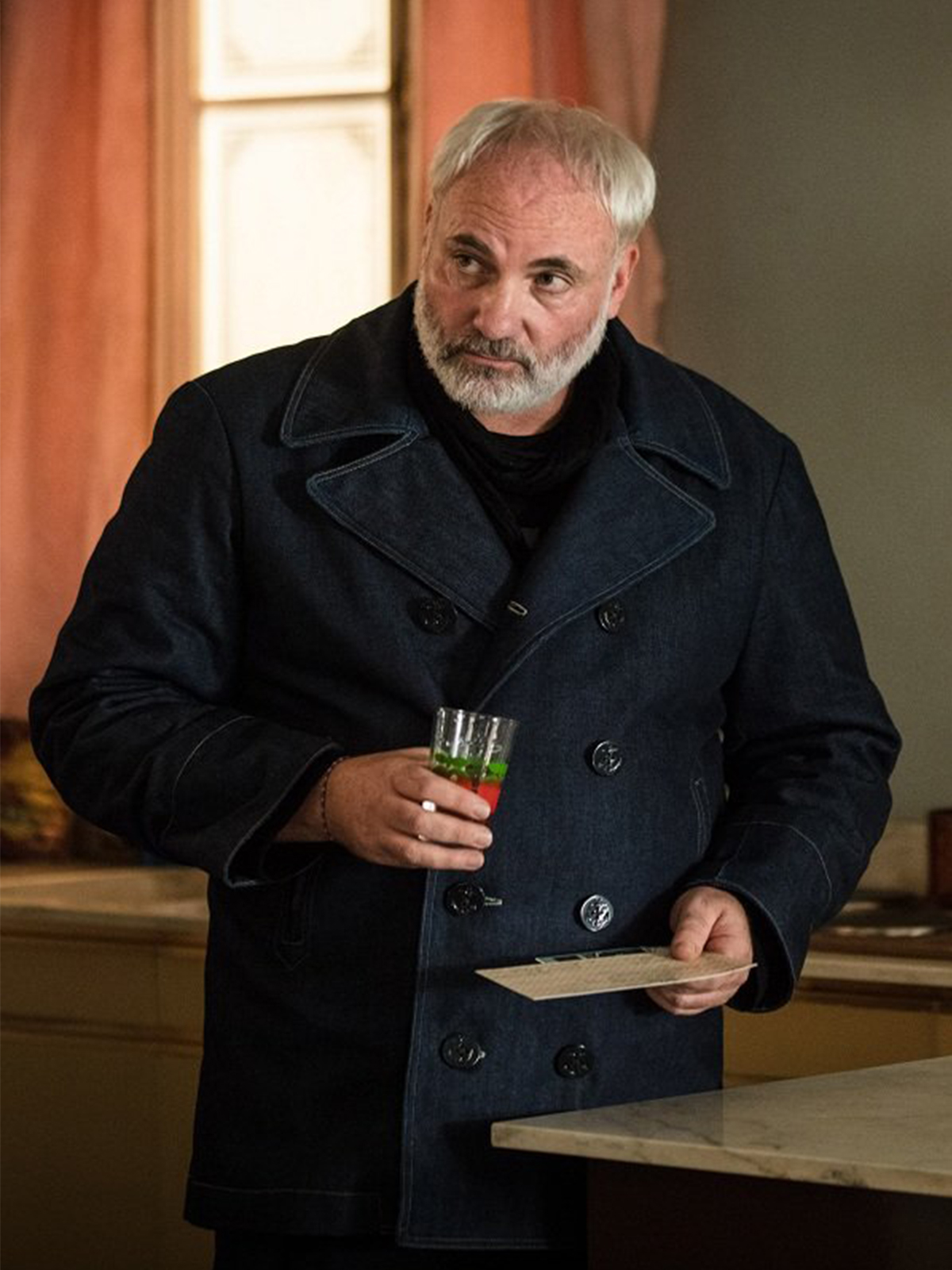 Killing Eve Kim Bodnia Stylish Black Coat