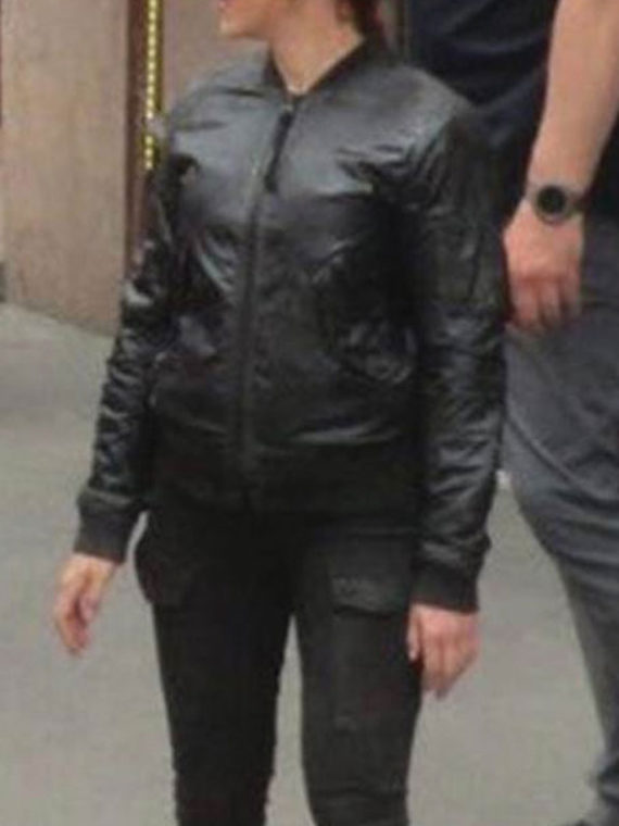 Black Widow 2020 Scarlett Johansson Black Leather Jacket