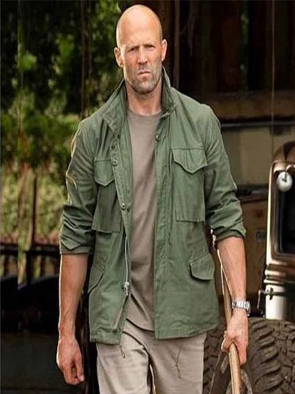 Hobbs & Shaw Jason Statham Green Jacket For Men