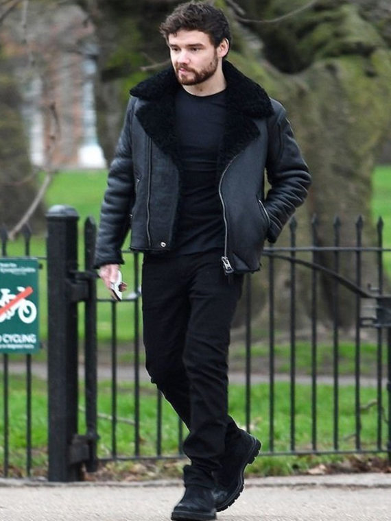 Liam Payne Shearling Black Jacket