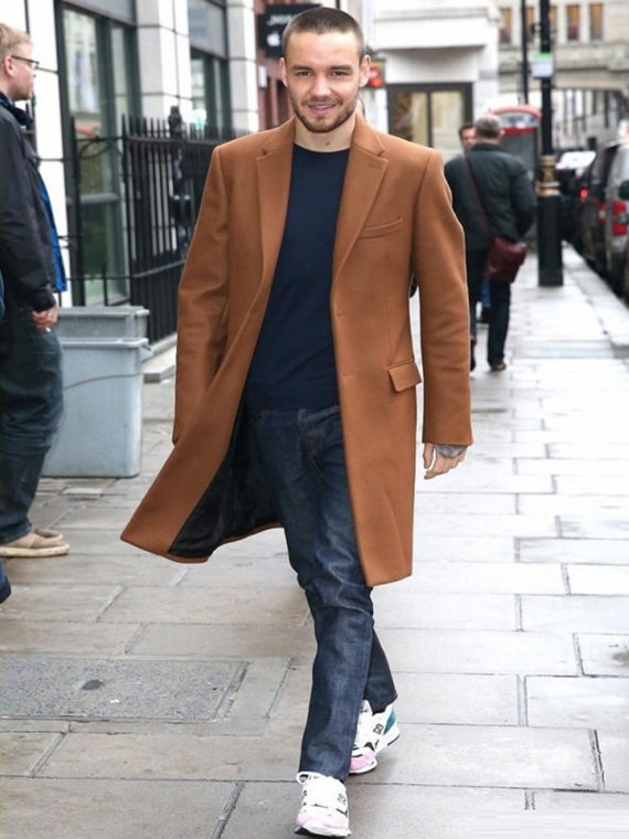 Liam Payne Street Fashion Brown Coat