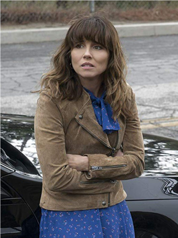 Linda Cardellini Dead to Me Suede Brown Jacket