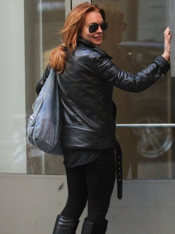 Lindsay Lohan Motorcycle Black Jacket