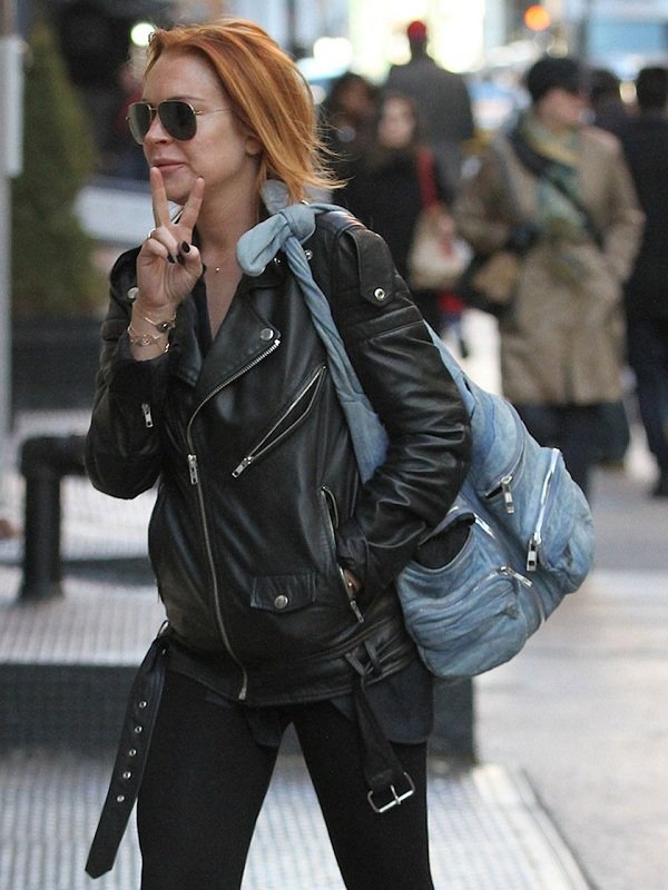 Lindsay Lohan Motorcycle Leather Jacket