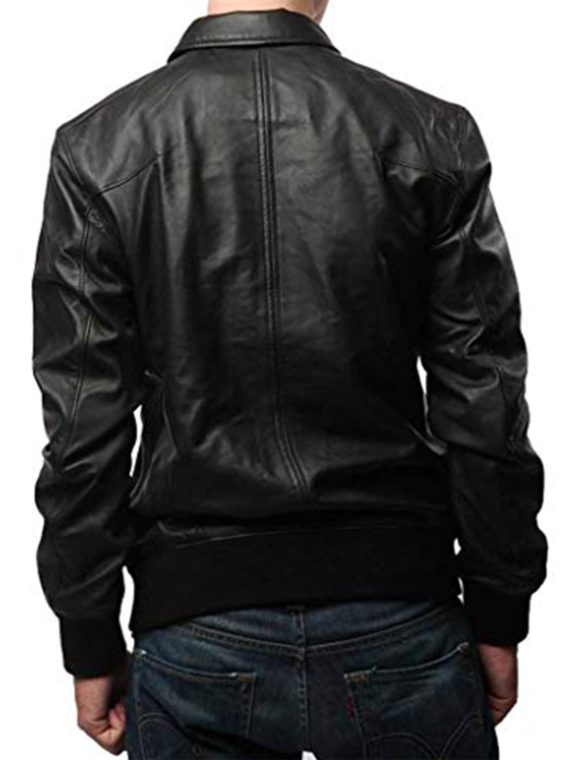 MEN’S SLIM FIT BIKER BLACK CASUAL JACKET