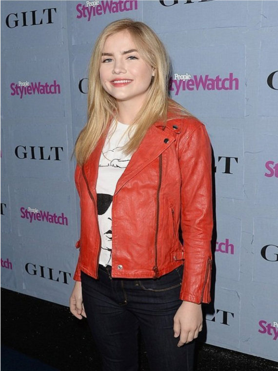 Maddie Hasson Red Leather Jacket