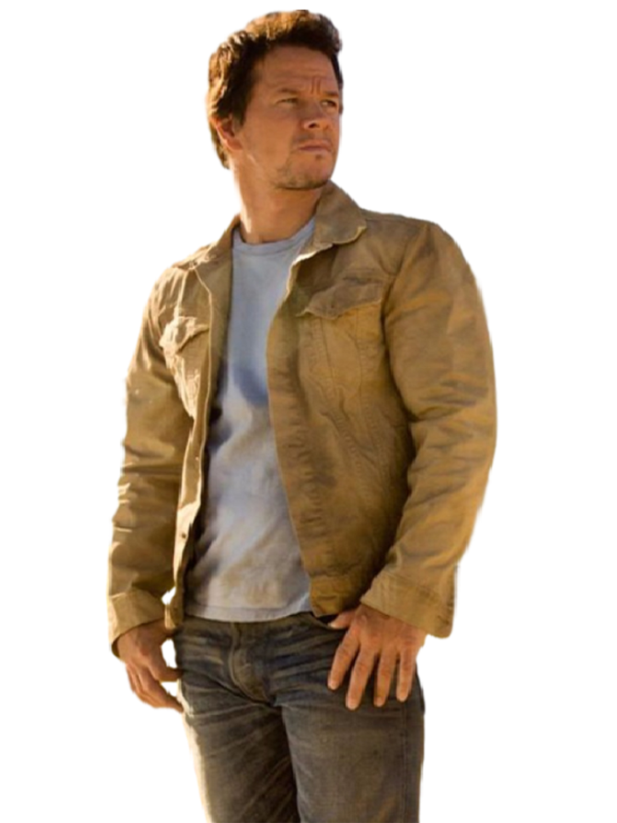 Mark Wahlberg Transformers Brown Cotton Jacket