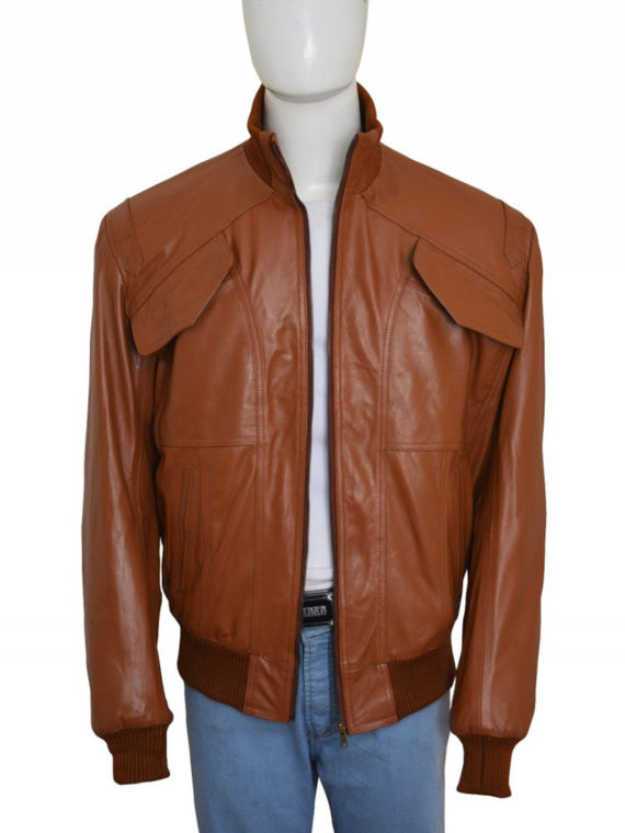 Men 4 Pockets Leather Jacket