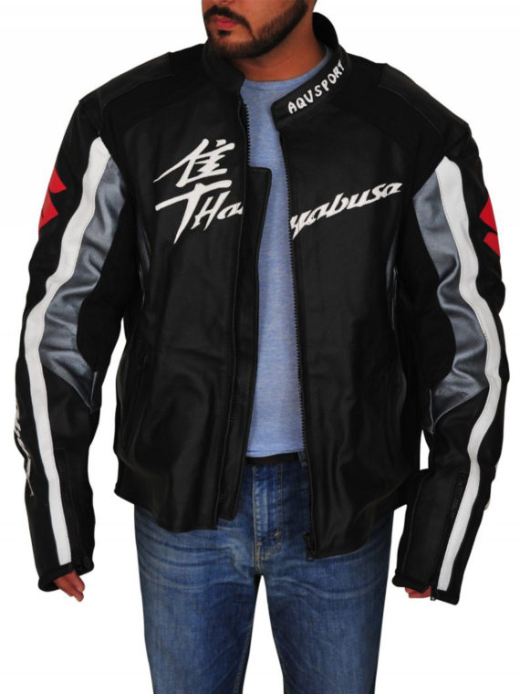 Men Suzuki Hayabusa Motorbike Leather Jacket