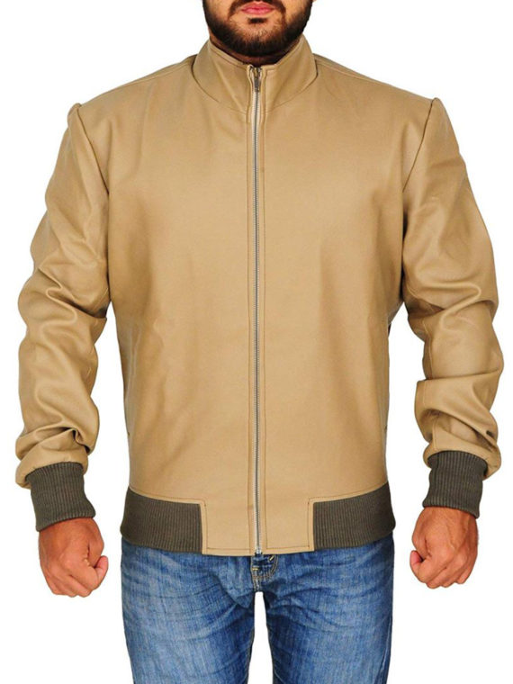 Men’s Classic Antique Beige Leather Jacket