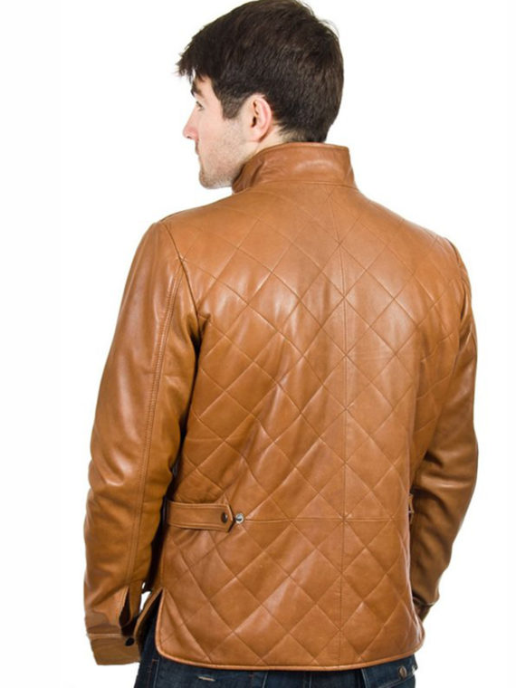 Men’s Quilted Stitch Tan Brown Jacket