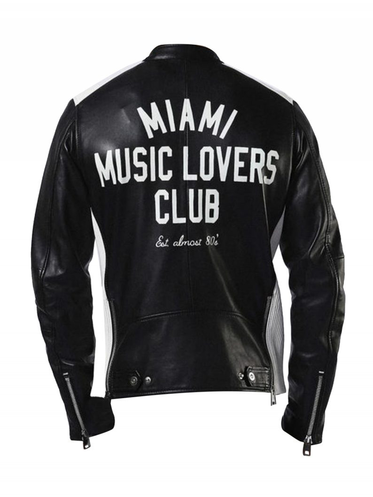 Miami Music Club Black Leather Jacket