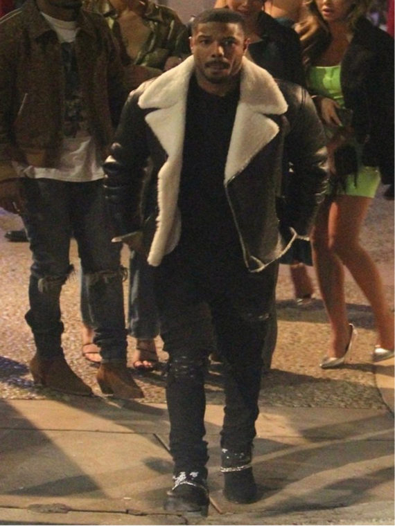 Michael B Jordan Shearling Leather Jacket - Image 2