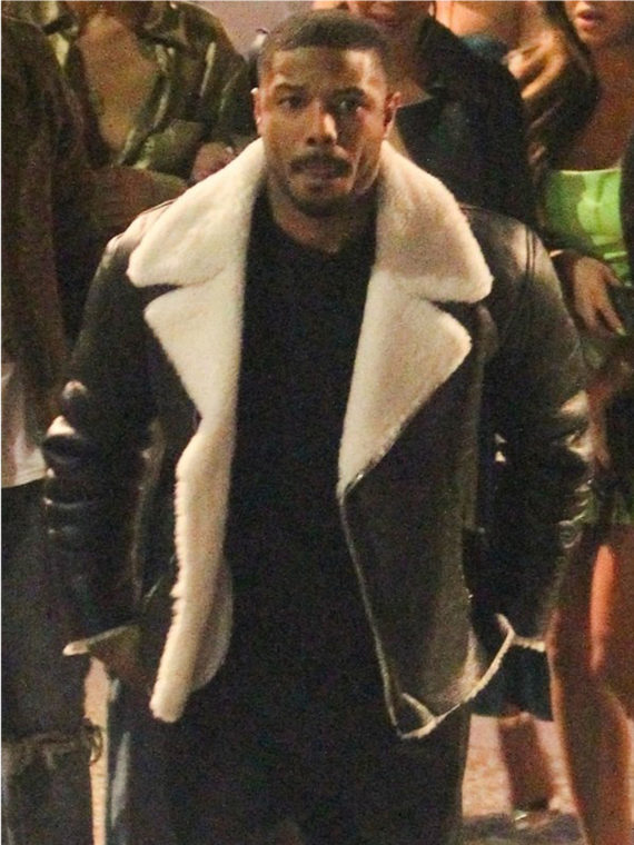 Michael B Jordan Shearling Leather Jacket