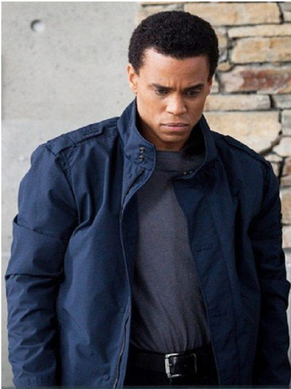 Michael Ealy Almost Human Blue Cotton Jacket - Image 4