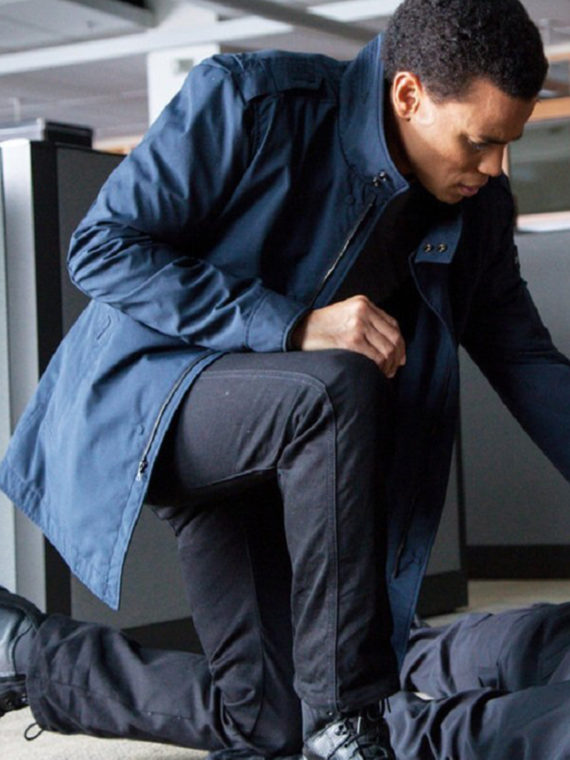 Michael Ealy Almost Human Blue Cotton Jacket - Image 3