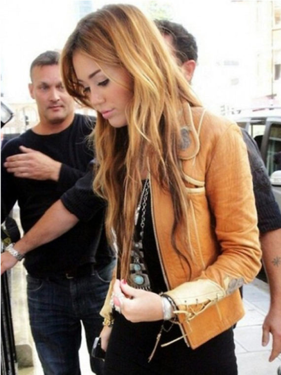 Miley Cyrus Beauty Brown Leather Jacket