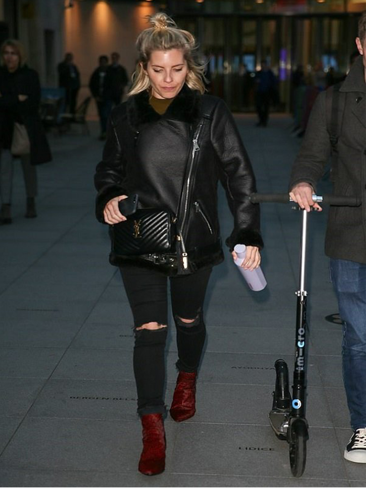 Mollie King Shearling B3 Bomber Flying Jacket